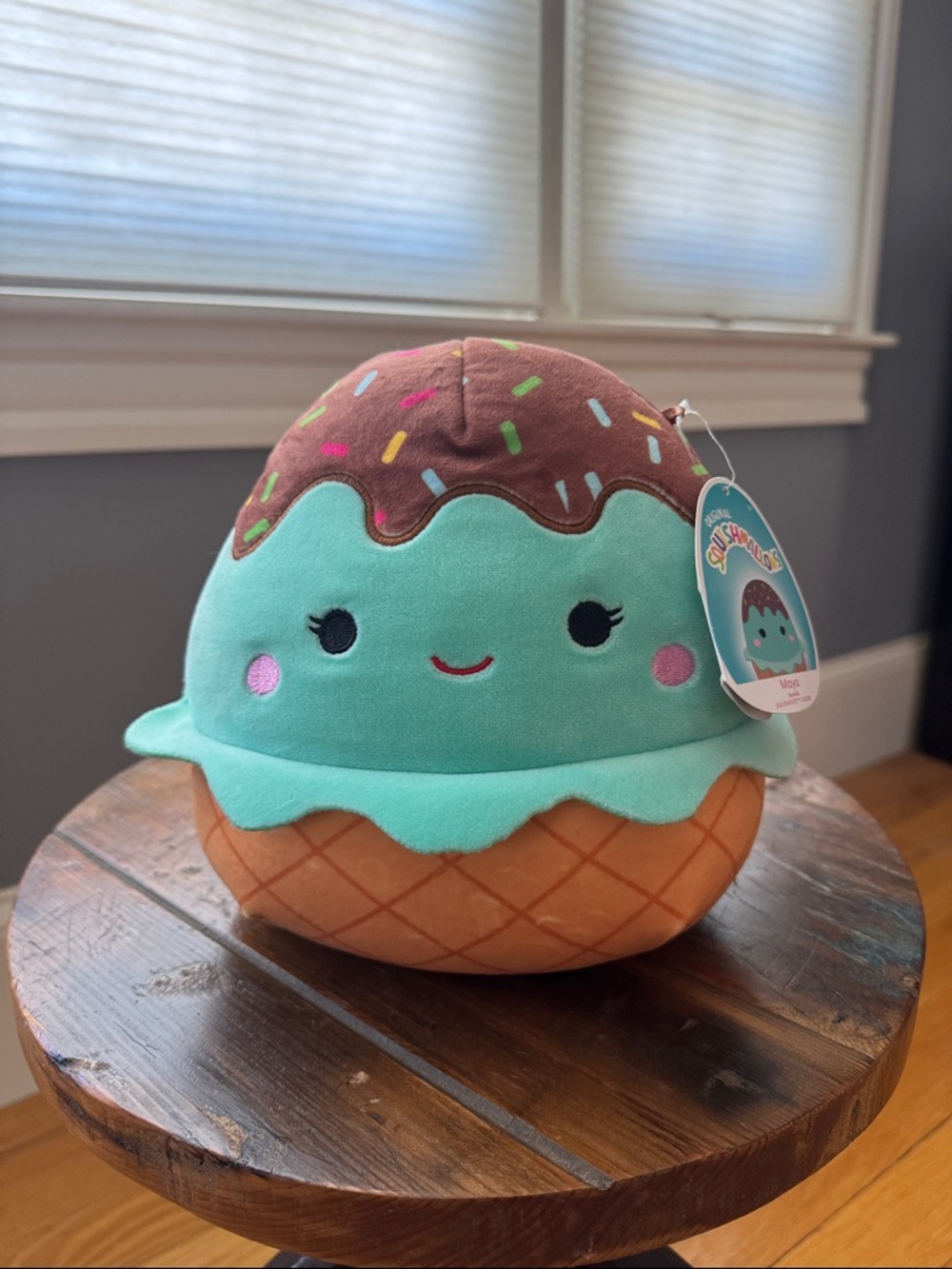 Squishmallows Mint & Brown Ice Cream Cone Plush with Sprinkles
